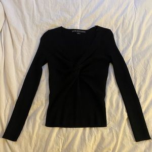 HYFVE Ribbed Twist-Front Long Sleeve Sweater